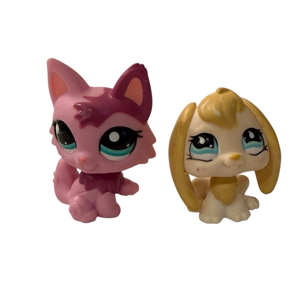 Littlest Pet Shop LPS G2 Easter Duo #2465 Wolf Cat & #2466 Lop Bunny